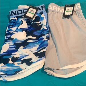 Under Armour Blue Camo and Gray Shorts Set